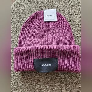 Coach Magenta Knit Beanie